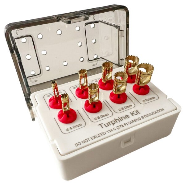 Set of 8 Trephine Burs with Gold Titanium Nitride Coating